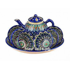 Набор чайный Риштанская Керамика, 9 предметов, синий